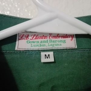 L. B. Llantos Shirts - L.B. llantos Embroidered Green Button Down Shirt M L. B. Llantos Shirts - L.B. llantos Embroidered Green Button Down Shirt M